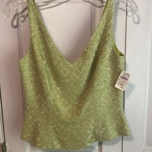 Carman Marc Valvo Signature Beaded Yellow Tank